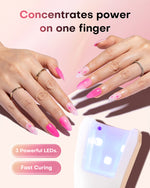 Fast curing Gugusure gel nail dryer. Concentrates power from 3 LEDs onto one finger for flawless nail art.