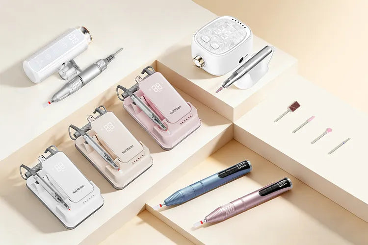 The complete Gugusure professional nail drill family, ranging from compact pens to brushless desktop machines, meeting all salon and DIY needs.