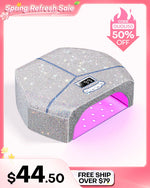 Luxury crystal bling nail lamp by Gugusure. Sparkly rhinestone gel nail dryer perfect for vanity setup or as a glamorous gift for nail lovers.