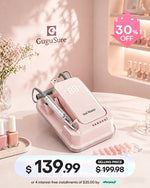 Create the perfect home salon setup with this pink professional electric nail drill machine built for flawless manicures. The compact desktop station includes a stylish control unit with a blank screen, seamlessly integrated bit organizers, and a durable metal handpiece for precise nail shaping. Take advantage of the 30% OFF promotion to score this heavy-duty manicure tool for just $139.99, or choose convenient payment plans via Afterpay.
