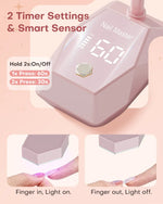 Smart sensor feature turning the gooseneck lamp on automatically when a finger is placed, offering 30s and 60s timer settings