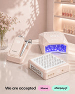 Equip your nail station with this yellow complete nail salon equipment bundle built for high-performance daily nail care. This premium three-piece collection comes with a high-suction manicure dust collector, a geometric UV LED gel curing lamp, and a desktop electric nail file drill station, all equipped with matching gold controls and clean blank digital screens to keep your desk perfectly organized. Invest in your professional salon tools today and enjoy flexible payment options since Klarna and Afterpay 