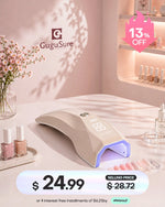 Complement your desk setup with this yellow mini nail dryer built for professional and DIY use. This portable flash cure UV LED lamp features a smooth exterior, an intuitive top control button, and a blank digital screen to ensure your gel nail extensions stay perfectly in place without any hassle. Snag this beauty tool for $24.99 while enjoying a 13% OFF deal, and maximize your shopping budget with convenient Afterpay checkout options.
